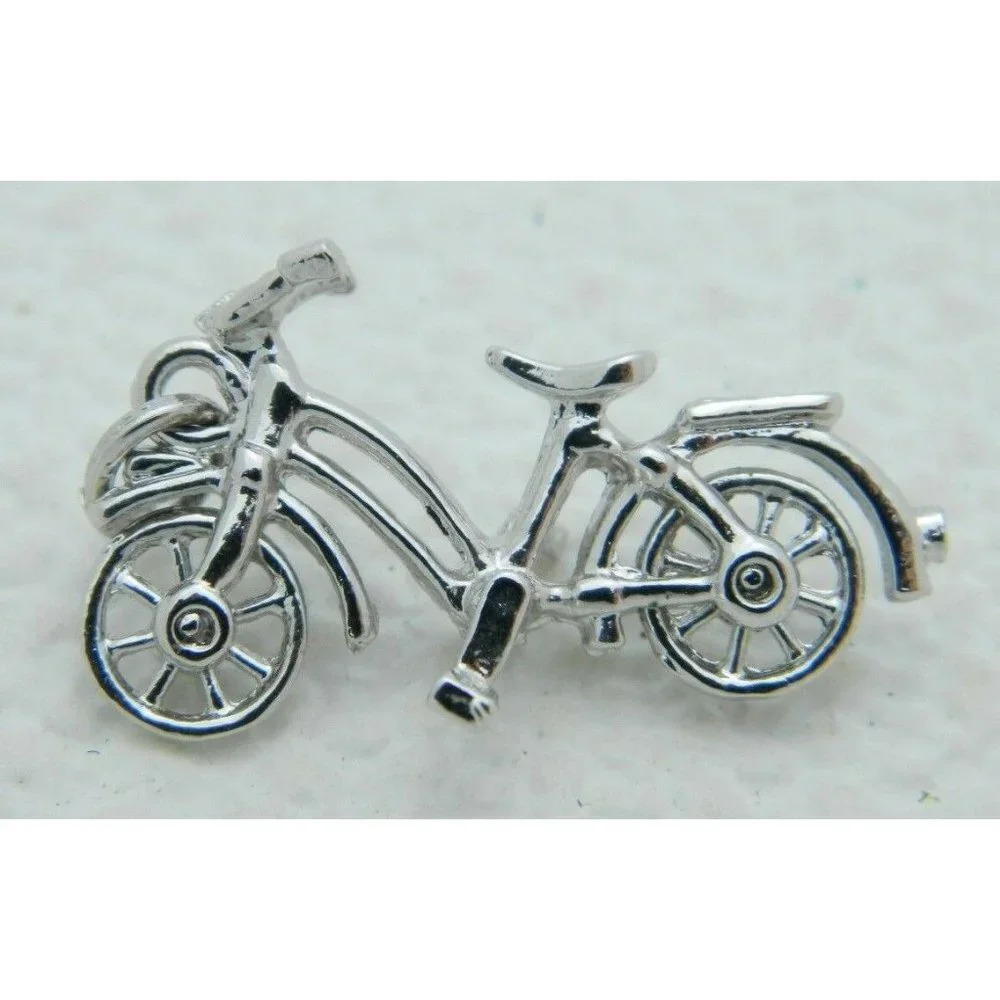 Silver Tone Bicycle Bike Articulating Wheel